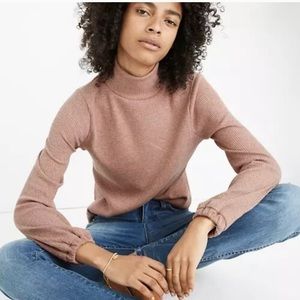Madewell Heathered Bubble Sleeve Swing Turleneck